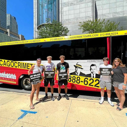 Chicago Crime Tour Guests with Mugshot Photos