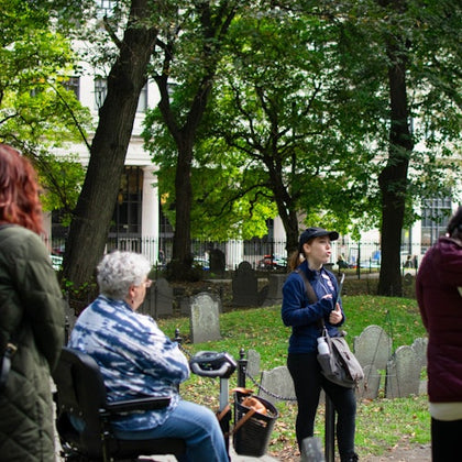 Enjoy a small-group experience in Boston's famous Granary Burying Ground (1660)