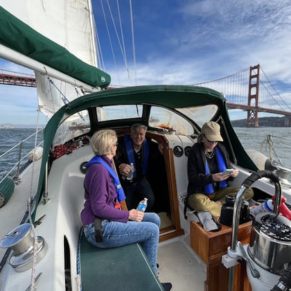 Enjoying a day out on the water.