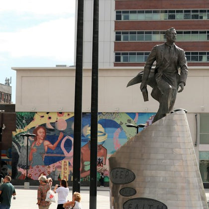 An inspiring image of the Adam Clayton Powell Jr. Monument.