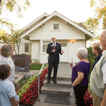 Friendly docents are scattered around the campus greeting guests and sharing stories. 