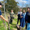 Declan is taking guests for a tour of the vineyard.