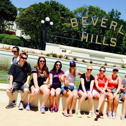 Hanging out for a short picture break in front of the Beverly Hills sign