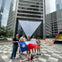 Time for a group photo in front of the most colorful art sculpture in Houston