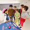 Groups playing the Maze