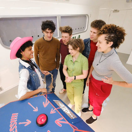 Groups playing the Maze