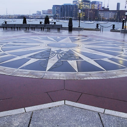 Boston harbor walk inlaid sidewalk mosaic.