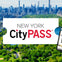 "New York CityPASS" text above a skyline with a mobile phone displaying a digital pass.