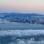 Beautiful SF view after sunset over the clouds