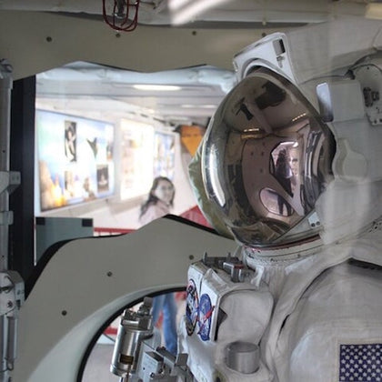 The "Spacesuit Collection" is among 10+ exhibits found at the NASA Space Center.