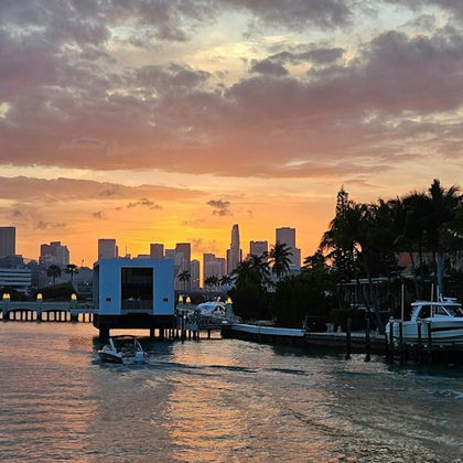 Palm Island with the Miami Skyline in the background