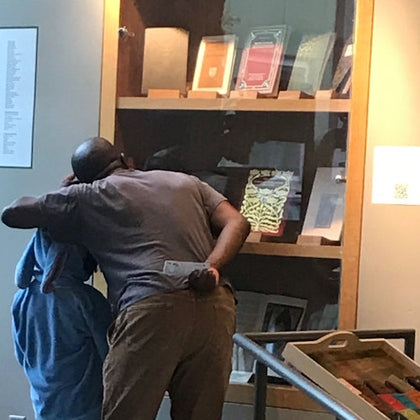 Family enjoying museum